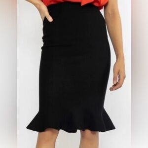 Gracia Black Knit Fit & Flare Skirt Size XL